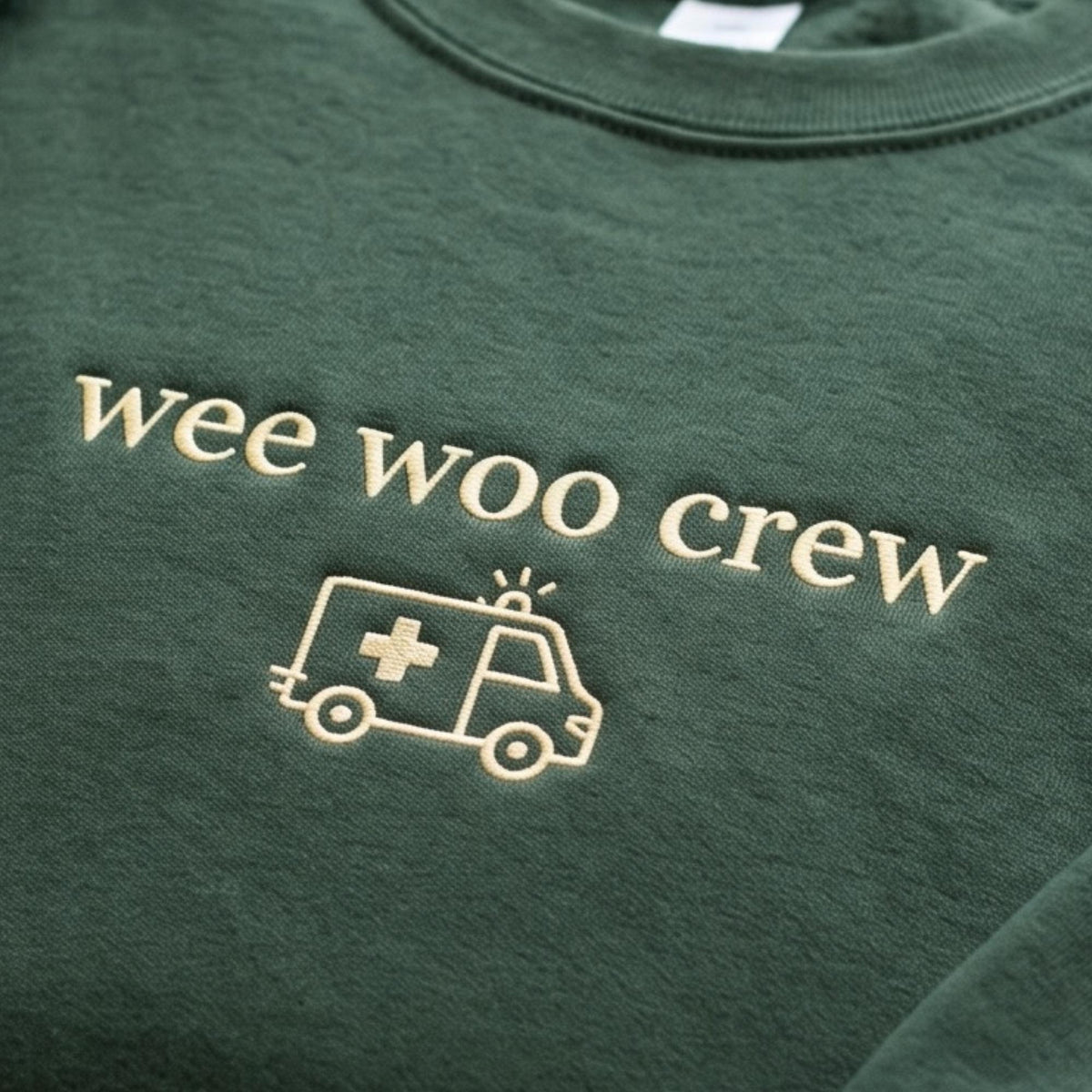 Embroidered Ambulance Sweatshirt, Wee Woo Crew Paramedic Shirt