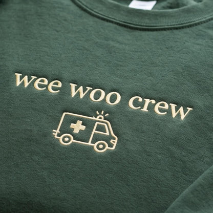 Embroidered Ambulance Sweatshirt, Wee Woo Crew Paramedic Shirt