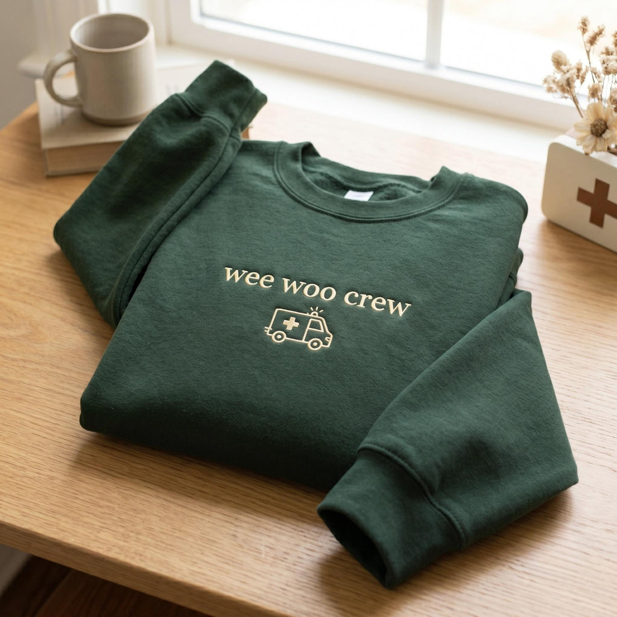 Embroidered Ambulance Sweatshirt, Wee Woo Crew Paramedic Shirt