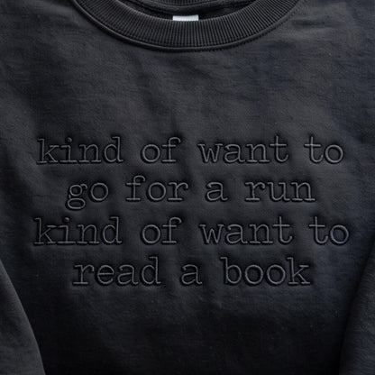 Funny Running Embroidered Sweatshirt, Runner Crewneck