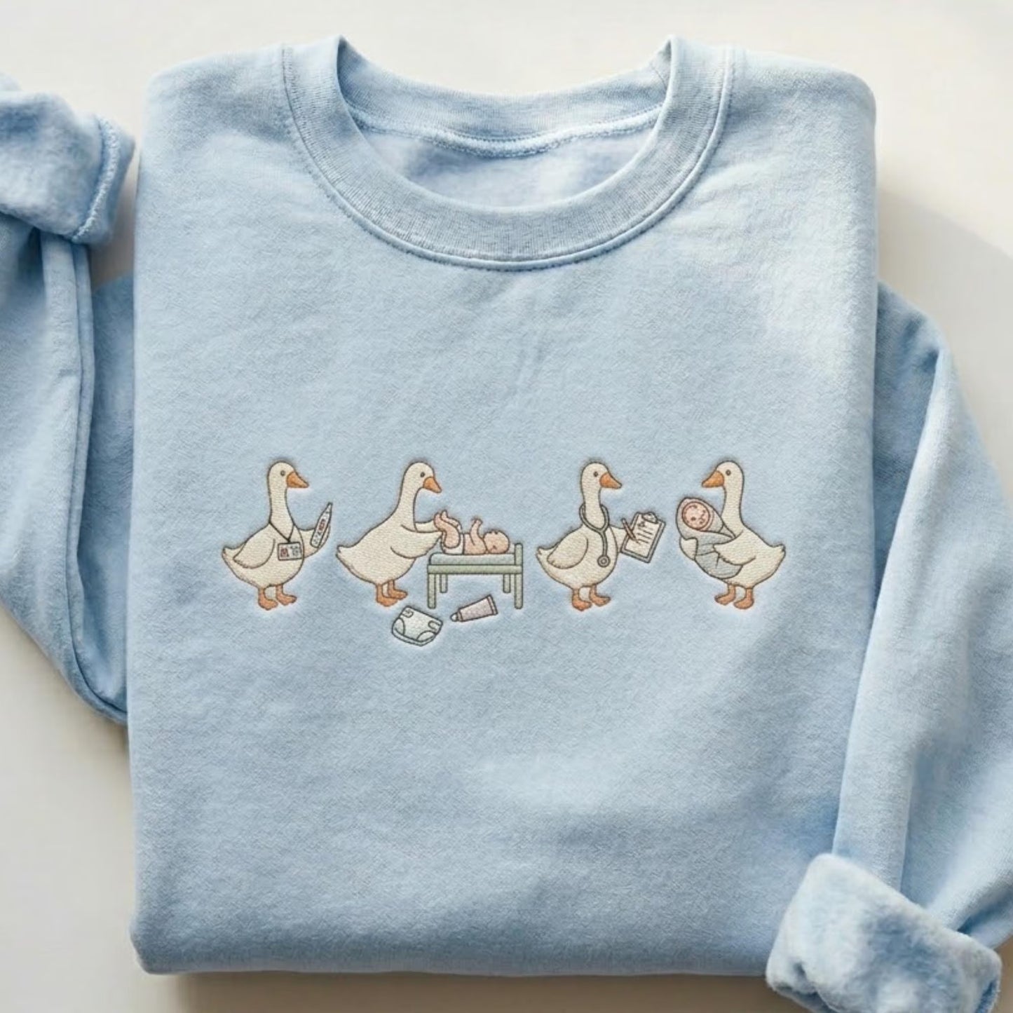 Embroidered Nurse Goose Sweatshirt, Funny RN Crewneck, Nursing Student Gift