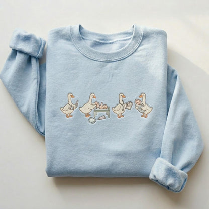 Embroidered Nurse Goose Sweatshirt, Funny RN Crewneck, Nursing Student Gift