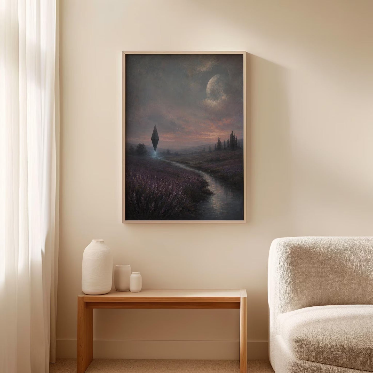 Surreal Landscape Floating Canvas Wall Art, Dreamlike Fantasy Decor